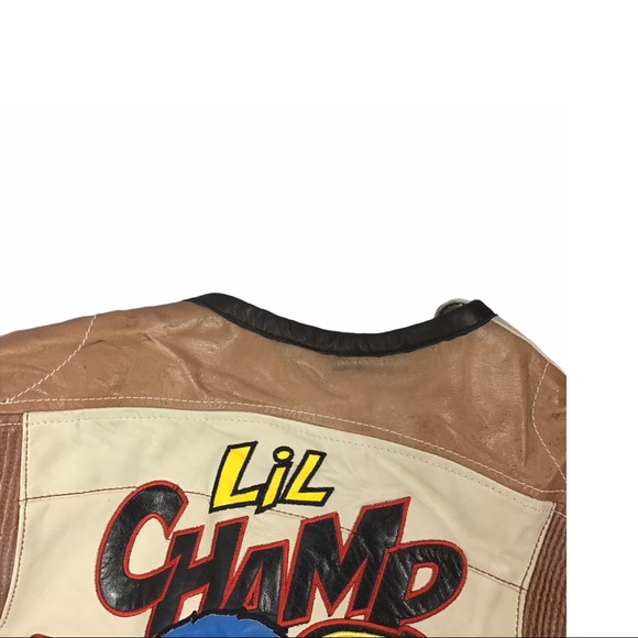 💙 SUPER G PSYCHO Leather Motorcycle Jacket - Picture 15 of 15